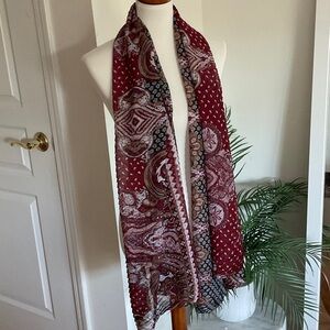 Elegant Burgundy Paisley Scarf